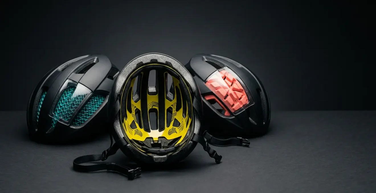 Comparaison visuelle des technologies de protection anti-rotation pour casques de vélo
