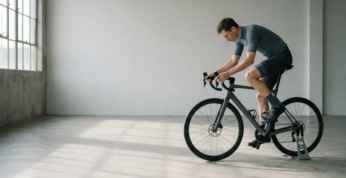 Cycliste ajustant la position de son vélo pour optimiser la santé du dos