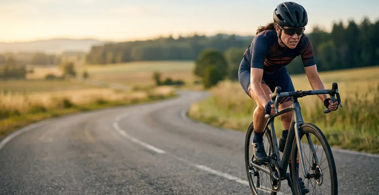 Cycliste en pleine séance d'entraînement pour un programme de perte de poids