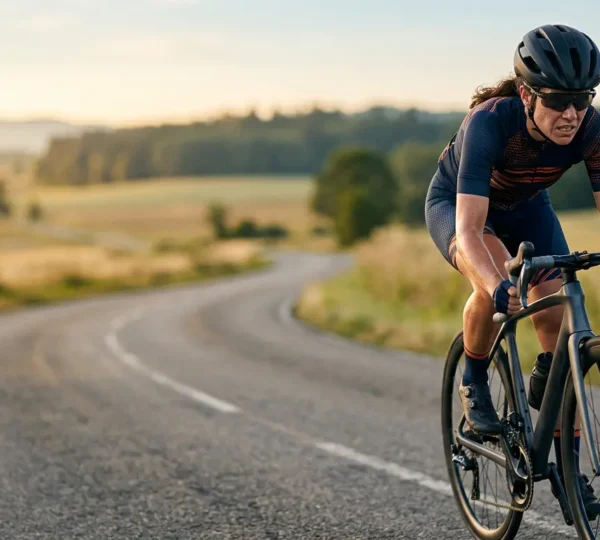 Cycliste en pleine séance d'entraînement pour un programme de perte de poids