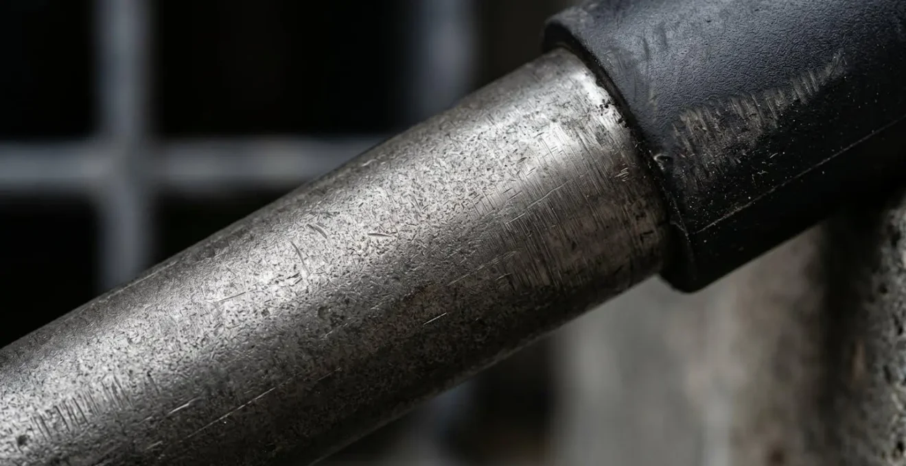 Gros plan sur l'anse en acier trempé d'un antivol en U montrant sa texture et son diamètre