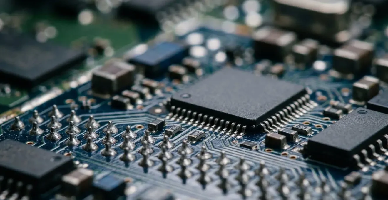 Vue macro sur un circuit electronique symbolisant la donnee numerique et la protection des informations personnelles